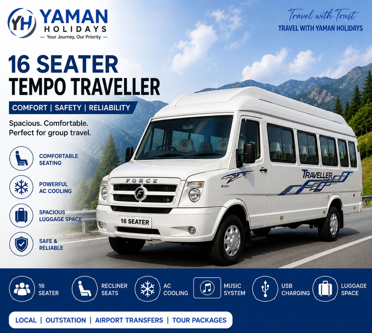 16 Seater Tempo Traveller
